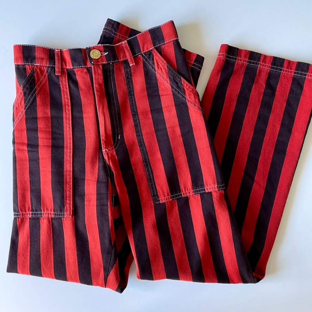 Big Bud Press - Red & Black Striped Work Pants - XS